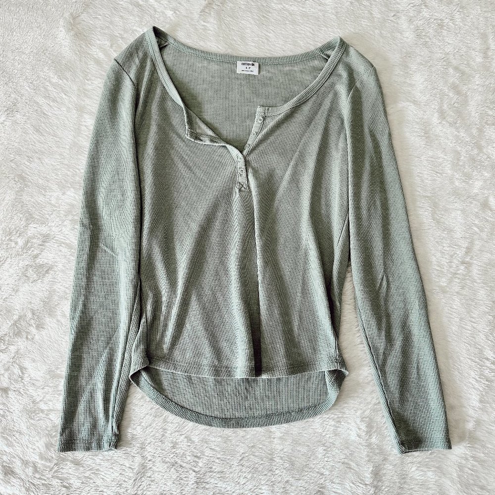 COTTON ON Long Sleeve Henley Tee